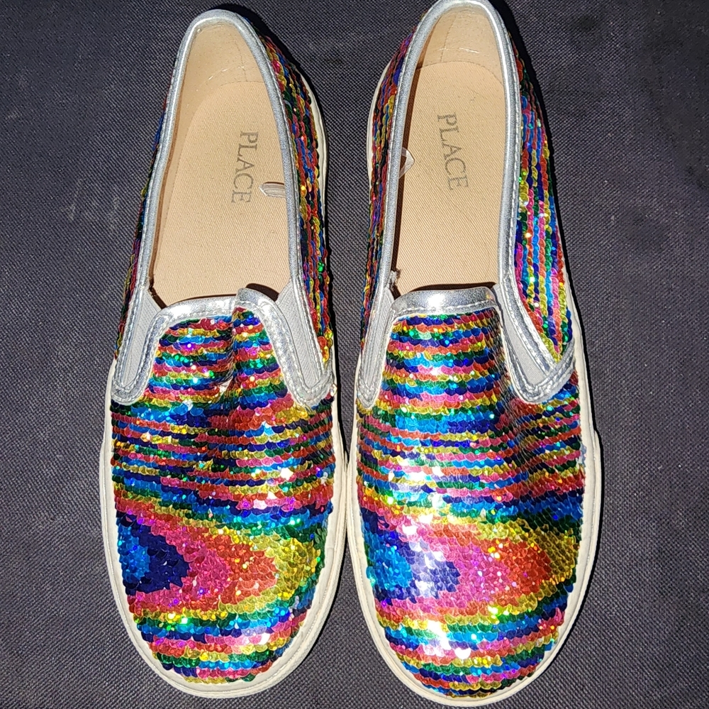 Girls Rainbow Sequin shoes
